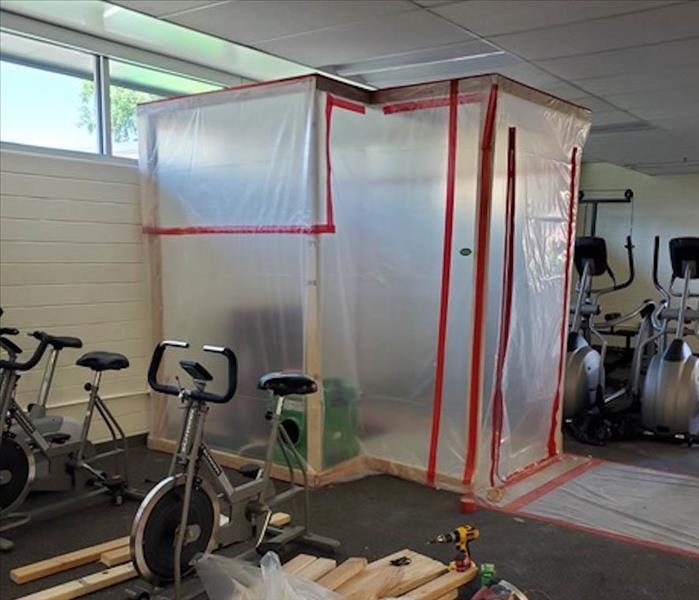Containment for mold remediations built and in place to begin the remediation process