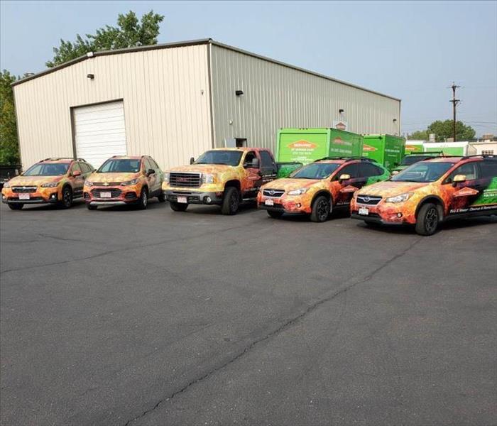 Fleet of response vehicles ready to respond to any size water, fire damage.